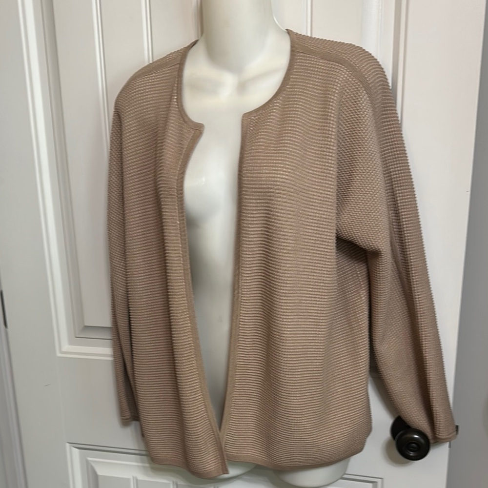 Eileen Fisher Waffle Weave Cardigan Sweater Medium Nwots
